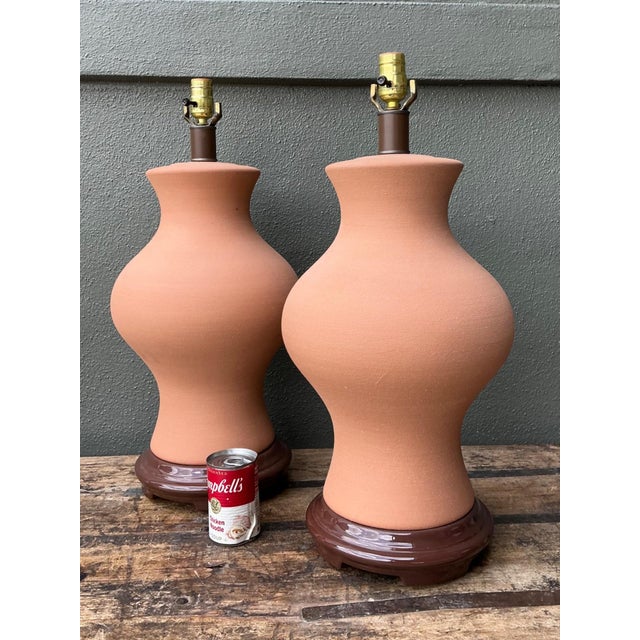 Vintage Terracotta Table Lamps - Pair For Sale - Image 10 of 18