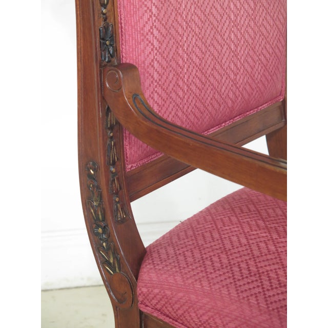 Neoclassical Upholstered Open Arm Chairs - a Pair For Sale In Philadelphia - Image 6 of 11