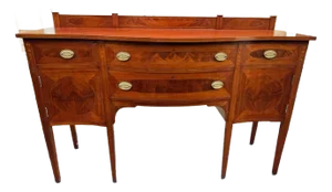 Mahogany Bellflower Inlaid Sideboard by Mayflower Furniture Boston, Ma