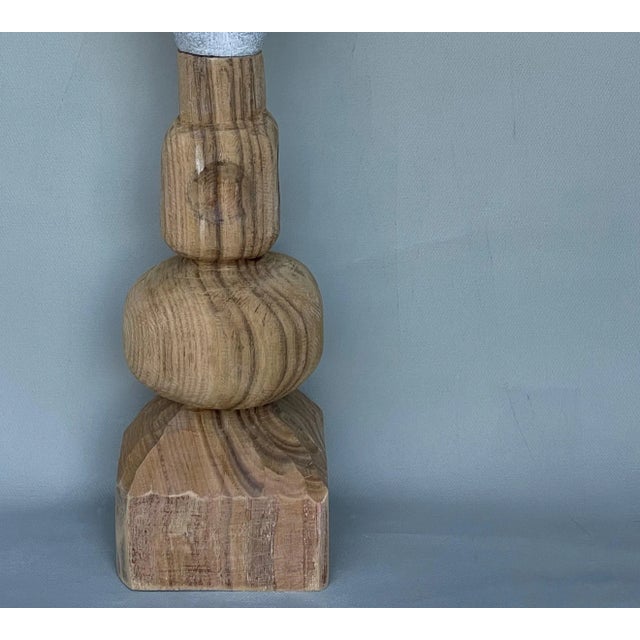 Contemporary Echo on Wood Hand Carved Marble Sculpture by Tom Von Kaenel For Sale - Image 3 of 6