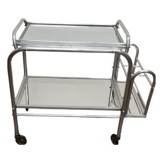 Vintage Art Deco Aluminium Serving Trolley, 1940s For Sale
