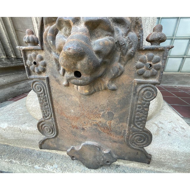 Early 20th Century Cast Iron Lion Architectural Fountain Back For Sale - Image 14 of 17