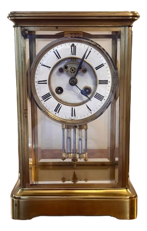 Antique Victorian Brass Mantle Clock, 1900