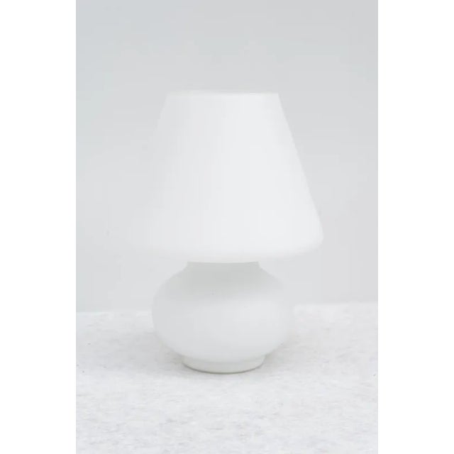Pair of Table Lamps, Made in Italy, 1970. Satin white glass lamps, Murano 1970s. All original. Up to 250V (Europe/UK...