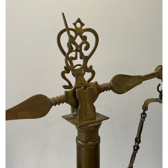 Vintage Brass Balance Scale on Marble Base | Chairish