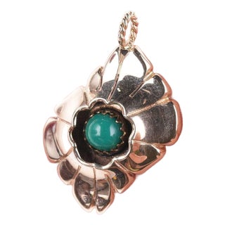 Southwestern 14k/turquoise pendant For Sale