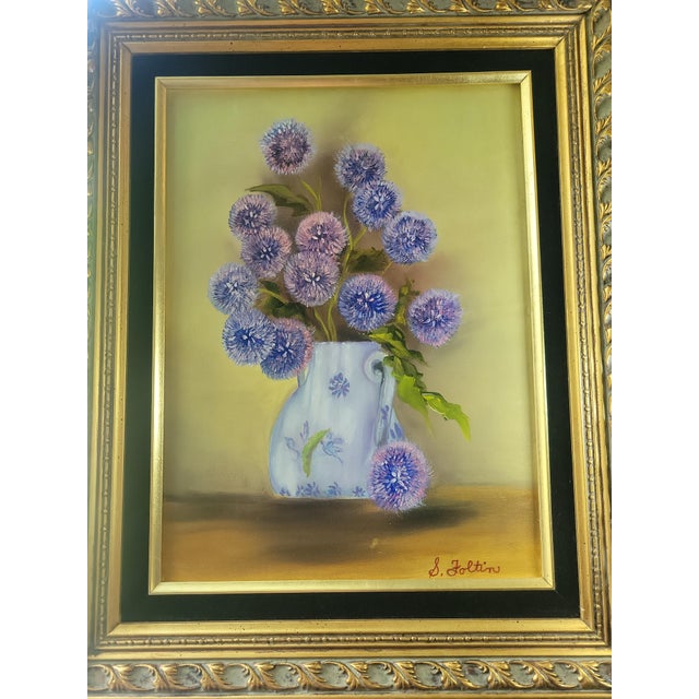 VTG Floral Still Life Canvas Painting Ornate Gilt Frame 16x12 Bouquet Signed For Sale - Image 15 of 15