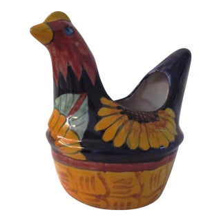 1980s Talavera Chicken Pottery Planter For Sale