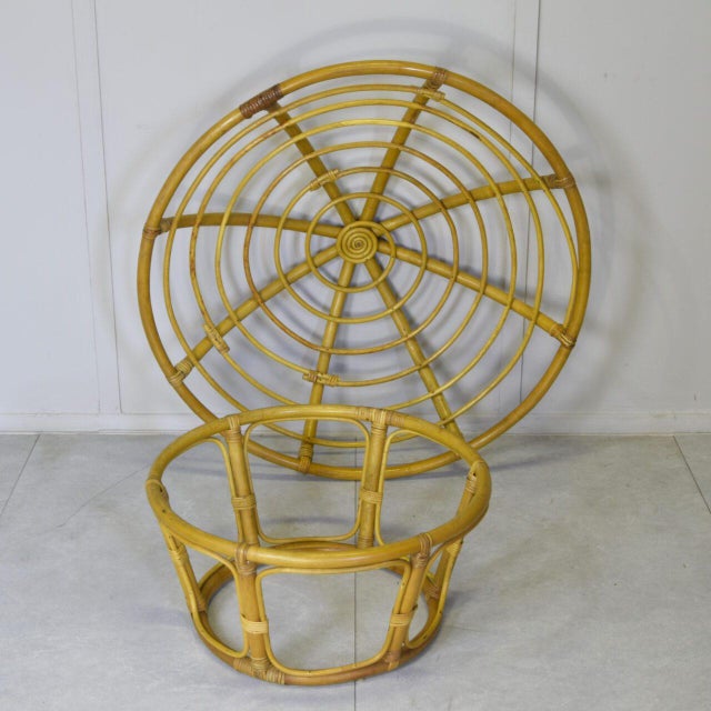 1960s Vintage Bamboo Papasan Armchair, 1960s For Sale - Image 5 of 9