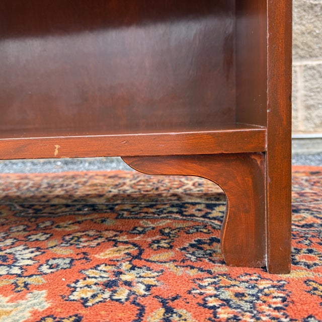 Antique Heywood Wakefield Priscilla Flat Traditional Solid Auburn Maple Bookcase For Sale - Image 9 of 13