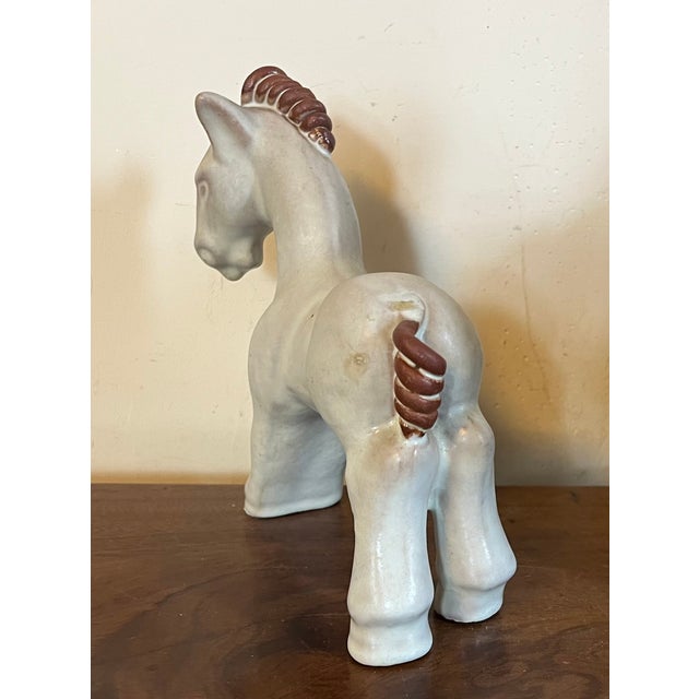 1940's Swedish Mid-Century Modern Pottery Horse by Vicke Lindstrand for Uppsala Ekeby - "Häst" For Sale - Image 10 of 15