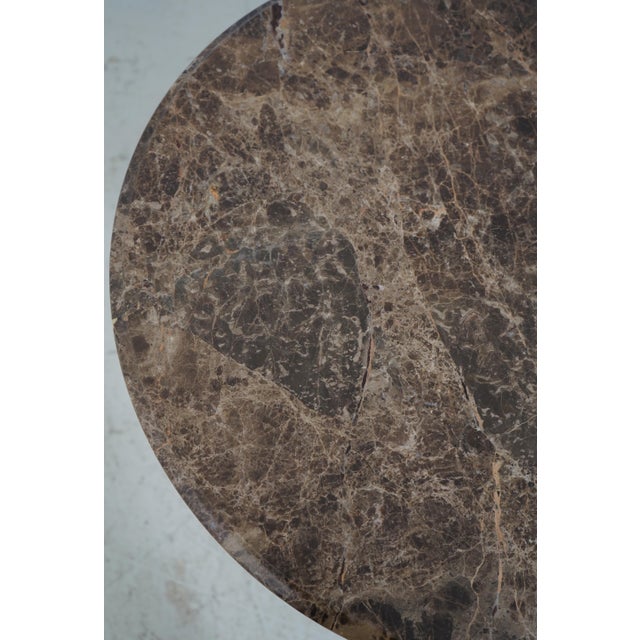Pair Century Round Marble Top Iron Base Lamp Tables For Sale - Image 16 of 18