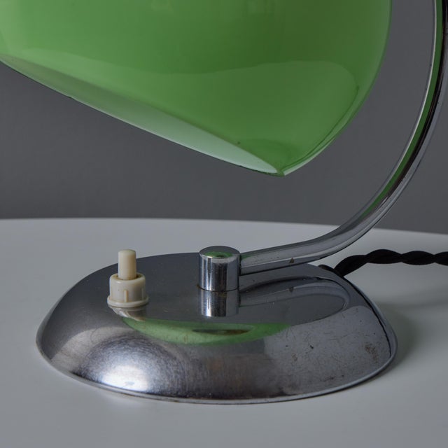 1950s Mauri Almari Chrome and Opaline Green Glass Table Lamp for Idman Oy For Sale - Image 15 of 18