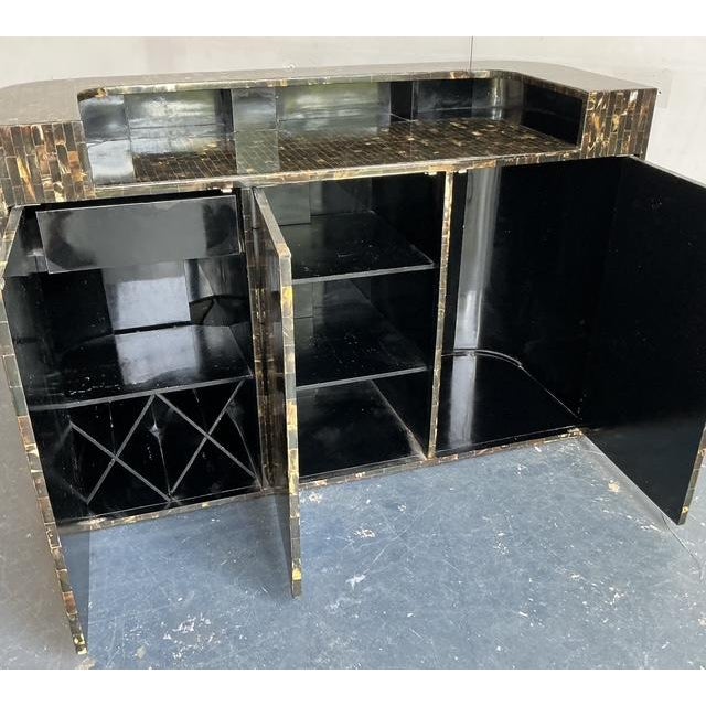 Wood Vintage Boho Tessellated Horn Dry Bar Set of 5 For Sale - Image 7 of 14