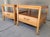 A pair of Drexel end tables each with single drawer. One with travertine top, one with wood top. Quality craftsmanship...