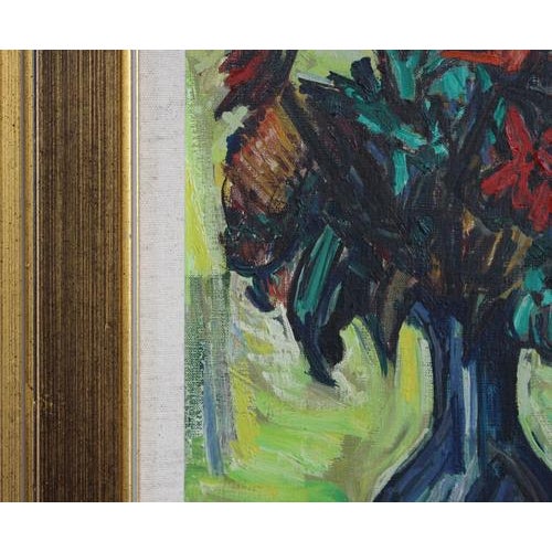 Isis Kischka, Bouquet of Flowers, 1963, Oil on Canvas For Sale - Image 8 of 14