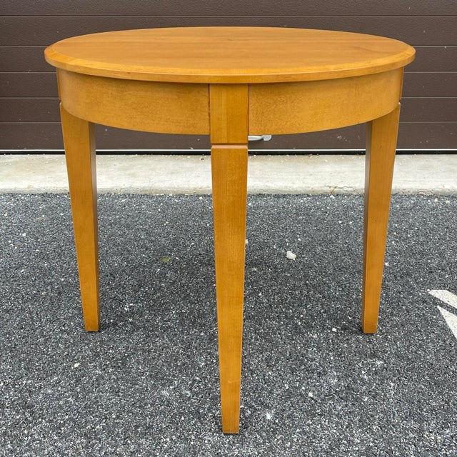 Ethan Allen Elements Collection Contemporary Maple Round Side Table ...