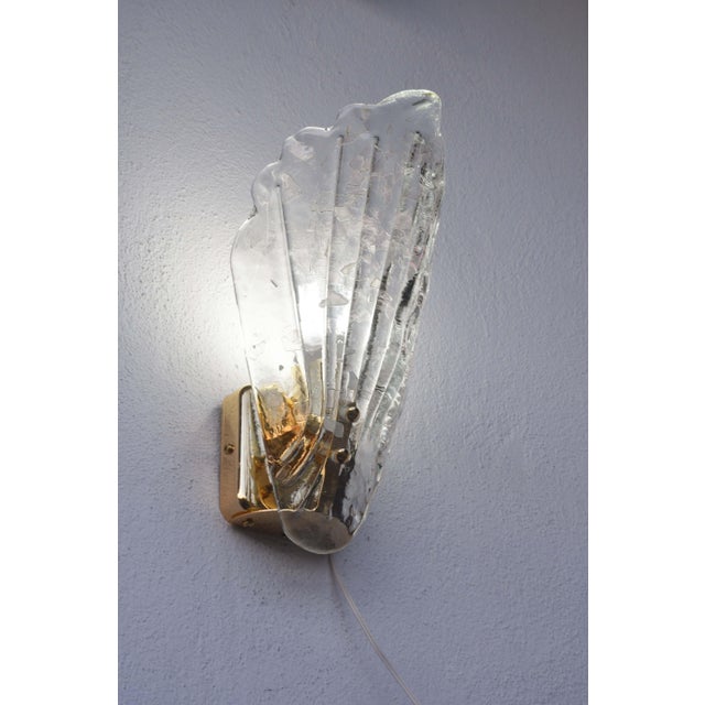 Vintage Italian Murano Glass Wall Lamps, Gold Plated, 1970s - Set of 2 For Sale - Image 9 of 18
