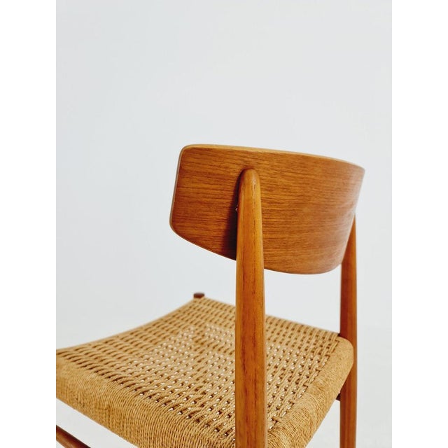 Danish Teak & Paper Cord Dining Chair from A.M. Mobler, 1960s For Sale - Image 9 of 11