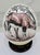 This mid-century scrimshaw-style South African ostrich egg features a finely engraved oryx (gemsbok) antelope wildlife...
