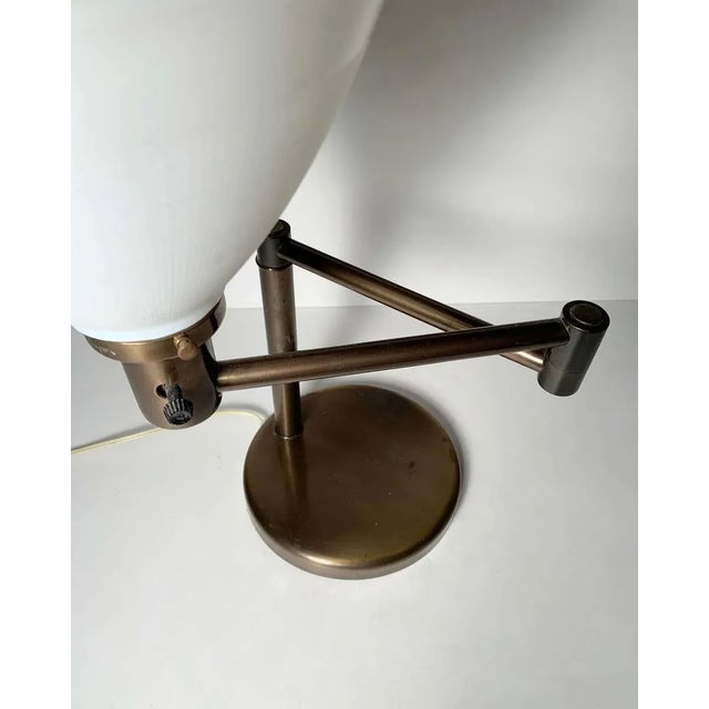 Metal Walter Von Nessen Vintage Swing Arm Table Lamps in Bronze Finish - a Pair For Sale - Image 7 of 9