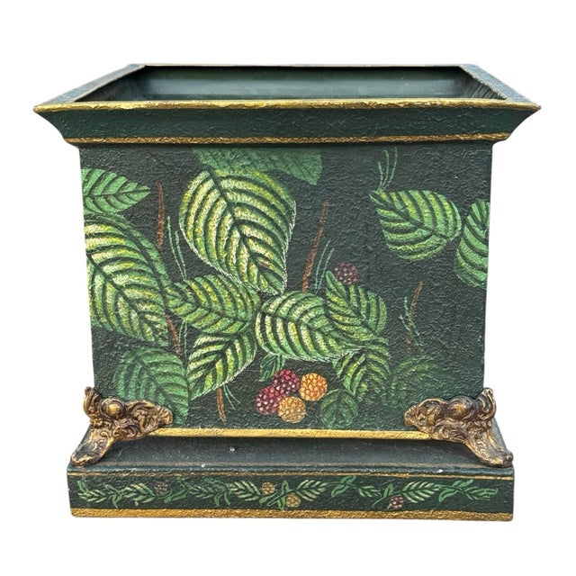 Hollywood Regency Vintage John Richard Collection Metal Footed Planter on Stand For Sale - Image 3 of 10