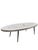 White Vintage Mid-Century Modern Oval Mosaic White Bronze Tile Coffee Table For Sale - Image 8 of 12