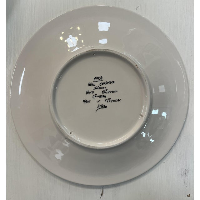 1990s Coimbra Ceramic - Hand Painted Portuguese Plate 7 For Sale - Image 10 of 10