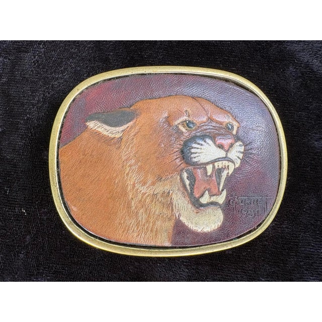 Collection of 6 Vintage Western & Industrial Brass Belt Buckles With Americana Motifs For Sale - Image 9 of 12