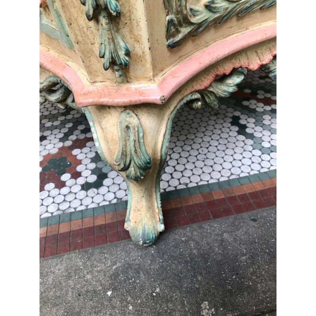 Venetian or Italian Pastel Painted and Carved in Relief Commode For Sale - Image 9 of 13