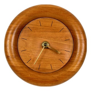 Mid-Century Modern Wall Clock in Teak with Kienzle Mechanism from Bestform, 1960s For Sale