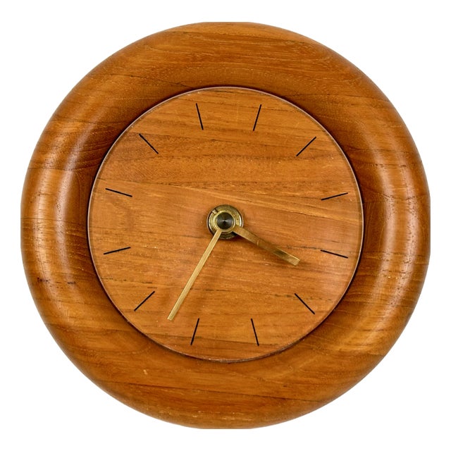 Mid-Century Modern Wall Clock in Teak with Kienzle Mechanism from Bestform, 1960s For Sale