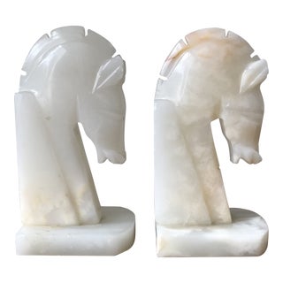 Vintage Mid-Century Modern Mexican Stone Horse Bookends - Set of 2 For Sale