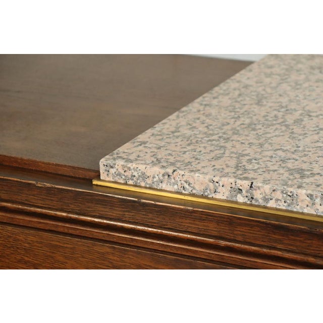 Vintage Art Deco Sideboard in Oak and Marble, 1940 For Sale - Image 11 of 18