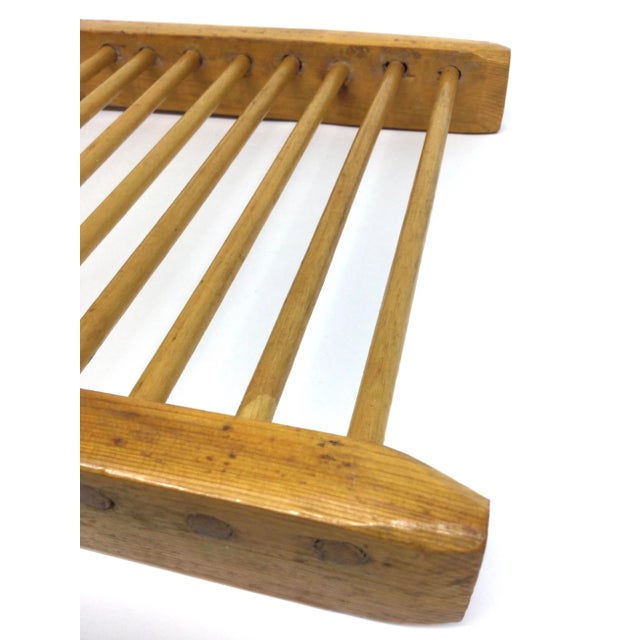 Brown Antique Folk-Art Wooden Dowel Trivet Tray For Sale - Image 8 of 11