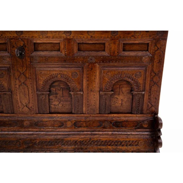 Antique Baroque Wooden Chest, 1781 For Sale - Image 12 of 18