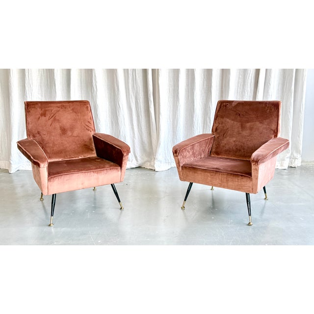 Mid-Century Modern Velvet Lounge Chair by Marco Zanuso for Arflex, Italy, 1950s For Sale - Image 14 of 15