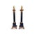 Hollywood Regency Vintage Stiffel Neoclassical Column Black & Gilt Column Table Lamps - a Pair For Sale - Image 3 of 12