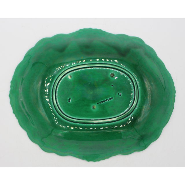 Wedgwood Late 19th Century Wedgwood Green Majolica Sweetmeat Dish For Sale - Image 4 of 6