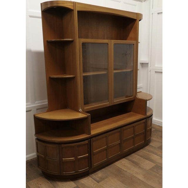 Tan Teak Wall Unit by Nathan Furniture with 2 Corner & 1 Main Unit, 1980s, Set of 3 For Sale - Image 8 of 10