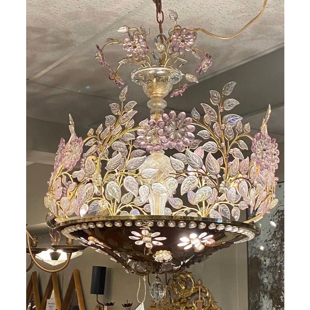 Mid 20th Century ncredible 6-Light Midcentury French Chandelier After Maison Baguès, Paris For Sale - Image 14 of 18
