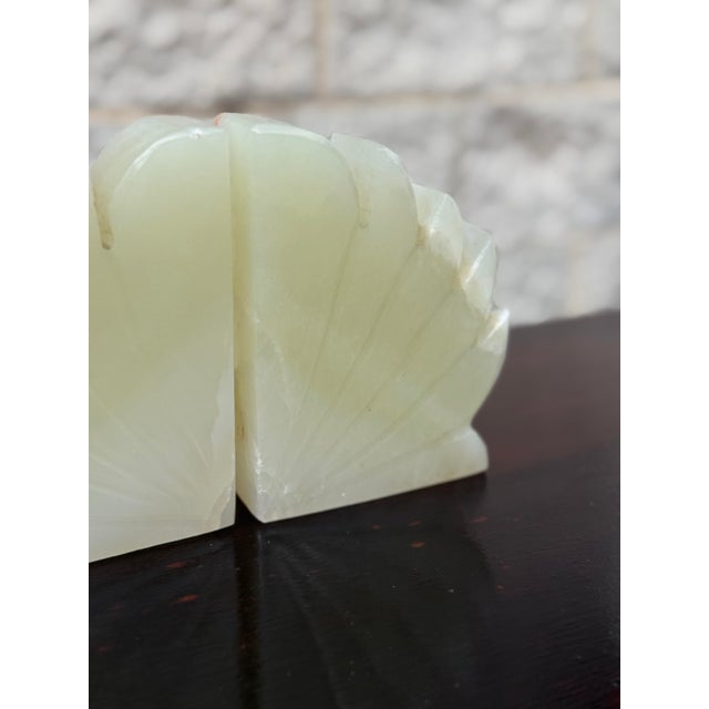 Art Deco Mid 20th Century Pair of Carved Onyx Art Deco Bookends For Sale - Image 3 of 11