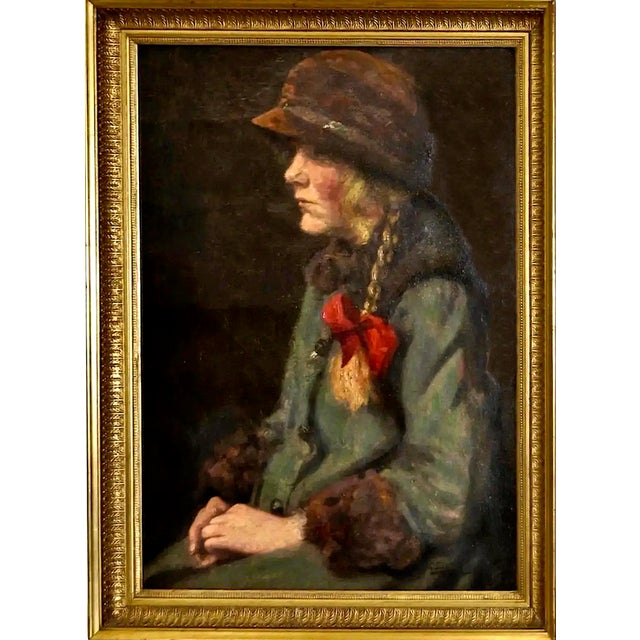 On offer is a captivating portrait of a young girl in profile identified as a "Dutch Girl" not only by the title but also...