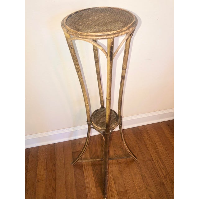 English Tall Two Tier Bamboo Plant Stand For Sale - Image 10 of 12