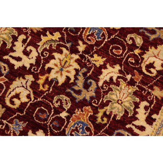 1980s 1980s Shabby Chic Ziegler Red Beige Hand-Knotted Wool Rug - 8'10'' X 11'11'' For Sale - Image 5 of 9