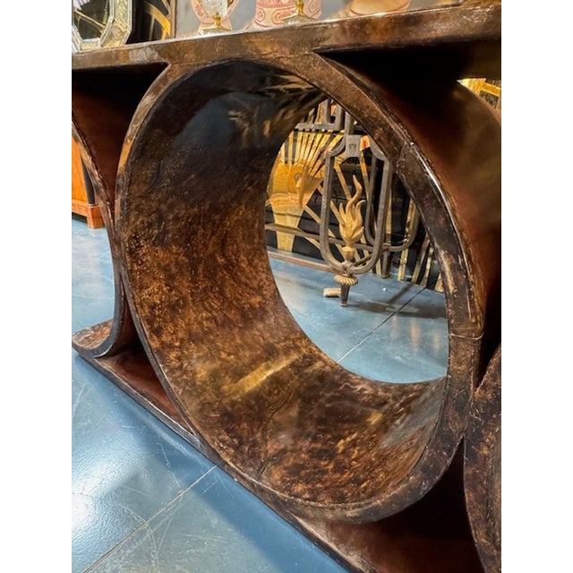 Karl Springer Design Parchment Console Table For Sale - Image 4 of 6