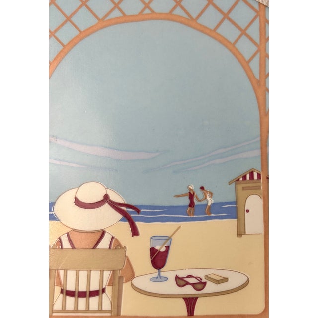 Vintage Poole Pottery Transfer Plate, “Art Deco Summer” For Sale - Image 9 of 12