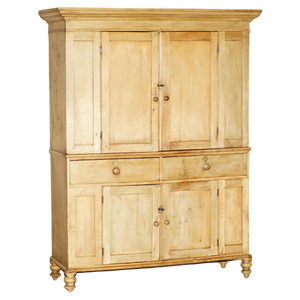 Large Antique Victorian Oak Housekeepers Cupboard Drawers Linen Pots, 1880