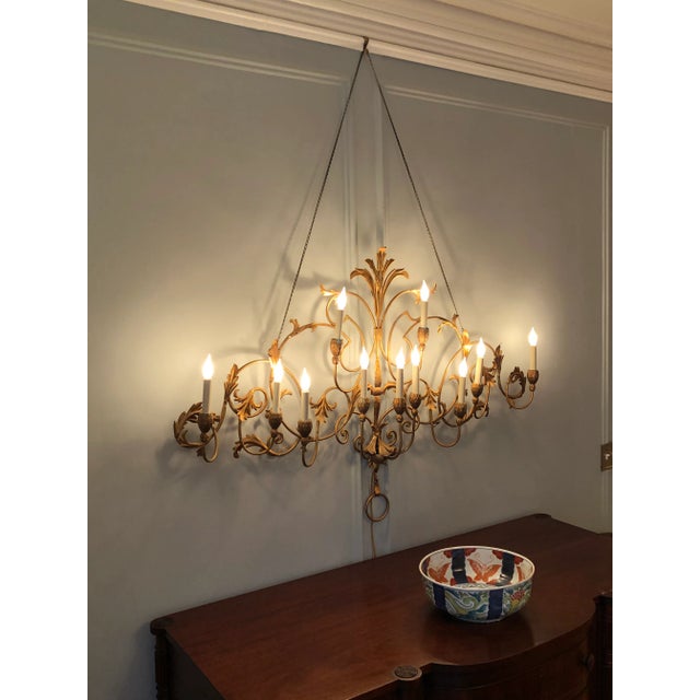 Circa 1960 Eleven-Arm Palladio Style Tole Wall Sconce For Sale - Image 11 of 12