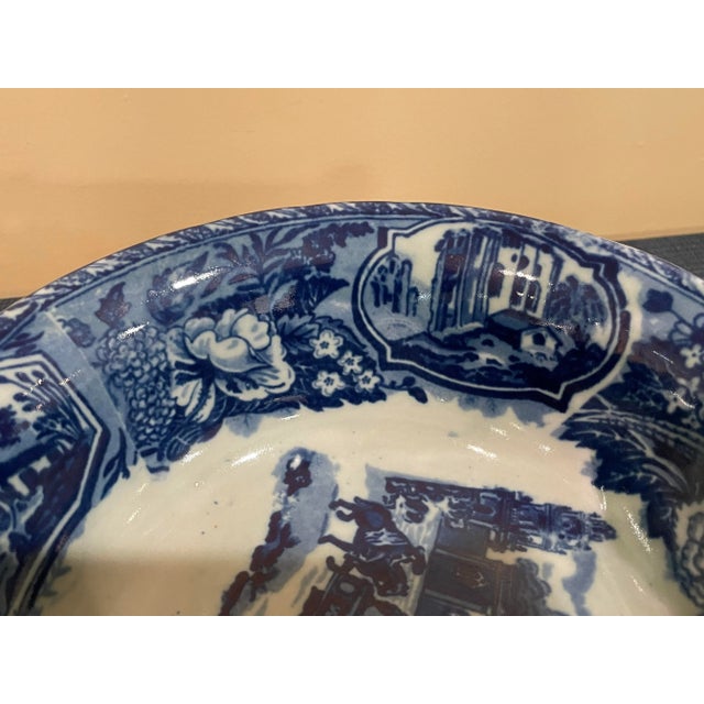 Ironstone China Vintage Victoria Ironstone Large Decorative Bowl With Celadon Glaze For Sale - Image 4 of 11